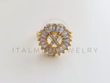 Anillo de Lujo - 102568 - Diseño Inicial "X" con CZ Clara Oro Laminado 18K