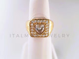 Anillo de Lujo -103759 - Diseño Graduacion Corazon CZ Clara Oro Laminado 18K