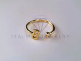 Anillo Dama de Lujo -103761 - Diseño Inicial "B" CZ Clara Oro Laminado 18K