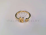 Anillo Dama de Lujo -103767 - Diseño Inicial "N" CZ Clara Oro Laminado 18K