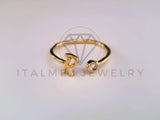 Anillo Dama de Lujo -103768 - Diseño Inicial "R" CZ Clara Oro Laminado 18K