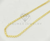 Cadena de Lujo - 106453 - Cadena Cable - Oro Laminado 18K