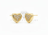 Arete de Lujo - 106456 - Broquel Corazon CZ Clara - Oro Laminado 18K