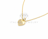 Collar Elegante - 106471 - Collar Corazon CZ Clara - Oro Laminado