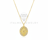 Collar Elegante - 106474 - Collar Medalla Virgen de Guadalupe CZ Clara - Oro Laminado 18K