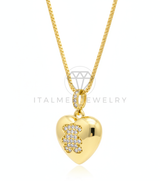 Collar Elegante - 106478 - Collar Corazon con Osito CZ Clara - Oro Laminado 18K