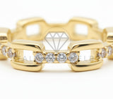 Anillo de Lujo - 106492 - Anillo Ajustable Inspirado David Yurman Stax CZ Clara - Oro Laminado 18K