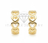 Arete de Lujo - 106504 - Huggie Corazones - Oro Laminado 18K