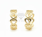 Arete de Lujo - 106504 - Huggie Corazones - Oro Laminado 18K