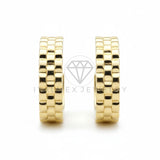 Arete de Lujo - 106507 - Huggie Estilo Rolex - Oro Laminado 18K