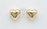 Arete de Lujo - 106512 - Broquel Corazon - Oro Laminado 18K