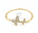 Pulsera de Lujo - 106525 - Pulsera Mariposas CZ Clara - Oro Laminado 18K