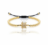 Pulsera de Lujo - 106638 - Pulsera Ajustable Tortuga CZ Clara - Oro Laminado 18K