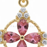 Juego de Lujo - 106665 - Juego Inspirado Monograma LV con CZ Rosa - Oro Laminado 18K