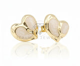 Arete de Lujo - 106688 - Broquel Corazon Rosa Clara - Oro Laminado 18K