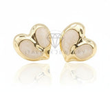Arete de Lujo - 106688 - Broquel Corazon Rosa Clara - Oro Laminado 18K