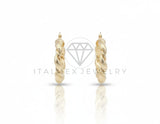 Arete de Lujo - 106706 - Arracada Retorcida 4 CM - Oro Laminado 18K