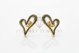 Arete de Lujo - 106709 - Arete Corazon - Oro Laminado 18K
