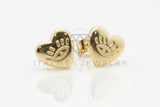 Arete de Lujo - 106710 - Arete Corazon con Ojo Turco - Oro Laminado 18K