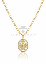 Collar Elegante - 106803 - Collar Virgen CZ Clara - Oro Laminado 18K