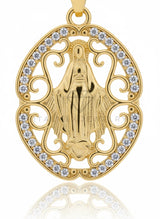 Collar Elegante - 106803 - Collar Virgen CZ Clara - Oro Laminado 18K