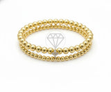 Pulsera de Lujo - 106808 - Doble Pulsera Inspirado Diseñador Europeo CZ Clara - Oro Laminado 18K