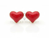 Arete de Lujo - 106822 - Arete Corazon Rojo - Oro Laminado 18K