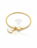 Pulsera de Lujo - 106839 - Pulsera Corazon Blanca y Oro Laminado 18K