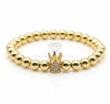Pulsera de Lujo - 106845 - Pulsera Corona CZ Clara - Oro Laminado 18K