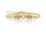 Pulsera de Lujo - 106864 - Pulsera Ajustable Jaguar Inspirado Diseñador Europeo CZ Clara - Oro Laminado 18K