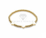 Pulsera de Lujo - 106881 - Pulsera Diseño Europeo Perlitas - Oro Laminado 18K