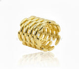 Anillo de Lujo - 106896 - Anillo Ajustable Cadena Entrelazado- Oro Laminado 18K