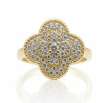 Anillo de Lujo - 106897 - Anillo Ajustable Diseño Europeo CZ Clara - Oro Laminado 18K