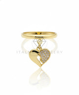 Anillo de Lujo - 106899 - Anillo Ajustable Dije Corazon CZ Clara - Oro Laminado 18K