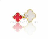 Anillo de Lujo - 106907 - Anillo Ajustable Diseño Europeo Blanco y Rosa - Oro Laminado 18K