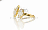 Anillo de Lujo - 106907 - Anillo Ajustable Mariposa y Diseño Europeo Blanco - Oro Laminado 18K
