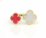 Anillo de Lujo - 106907 - Anillo Ajustable Diseño Europeo Blanco y Rosa - Oro Laminado 18K