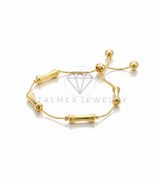Pulsera de Lujo - 106927 - Pulsera Ajustable con Tubos Dorados - Oro Laminado 18K