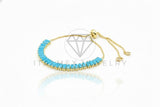 Pulsera de Lujo - 106931 - Pulsera Ajustable Turquesa - Oro Laminado 18K