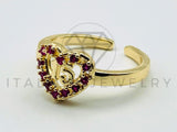 Anillo de Dama - 105573 - Anillo 15 Años Corazon Circonia Rosa Oro Laminado 18K