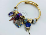Pulsera de Lujo - 105837 - Pulsera PDR Corazon y Circonia Morada Oro Laminado 18K
