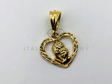 Dije de Lujo - 104185 - Dije Corazón Madre e Hijo - Oro Laminado 18K
