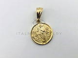 Dije de Lujo - 104250 - Medalla Flores San Judas Tamaño Mini - Oro Laminado 18K