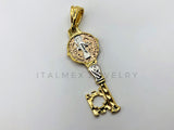 Dije de Lujo - 104186 - Dije Llave San Benito 3 Oros - Oro Laminado 18K