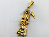 Dije de Lujo - 100461 - Santa Muerte 3 Oros - Oro Laminado 18K