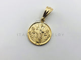 Dije de Lujo - 104250 - Medalla Flores San Judas Tamaño Mini - Oro Laminado 18K
