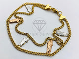 Pulsera Elegante - 100112 - Diseño de San Judas con Cadena Cubana Oro Laminado 18K