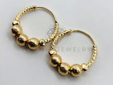 Arete de Lujo - 105992- Arracada Bolitas Arenadas 2cm - Oro Laminado 18K