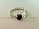 Anillo de Plata - 105420 - Anillo Corazon Circonia Roja Plata .925