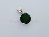 Dije No Religioso - 105002 - Dije Redondo Circonia Verde en Plata Fina .925